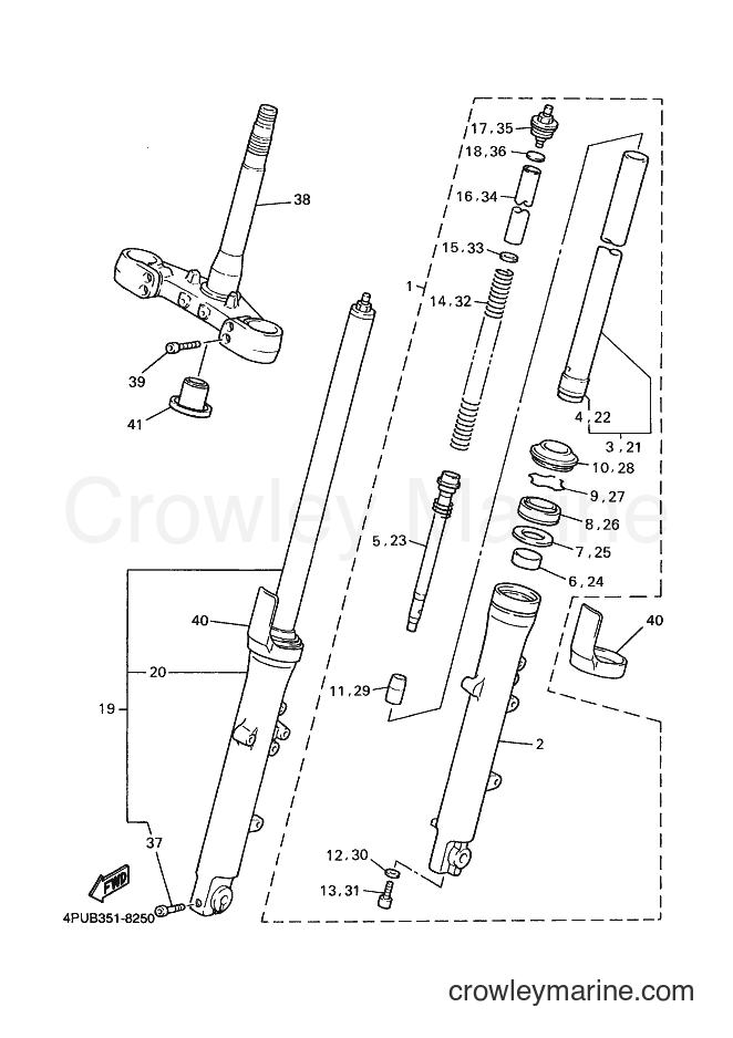 1998 Street Bike XJR1200SP - XJR1200SP (4RB6) [020] - FRONT FORK