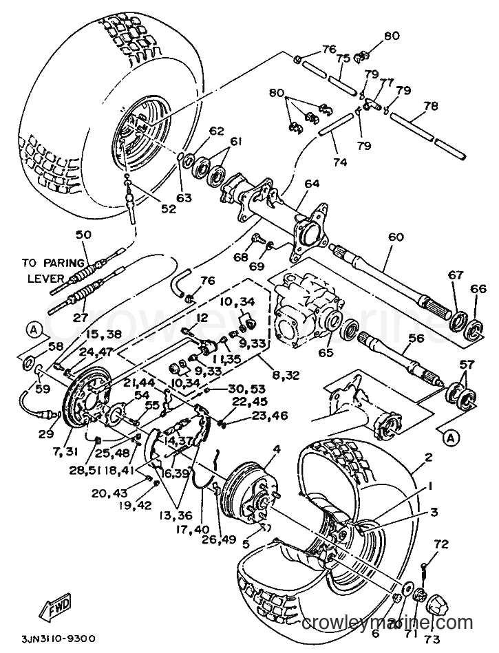 1990 ATV YFU1T - YFU1T (3JN8) [010] - REAR WHEEL