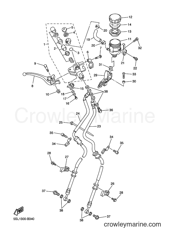 2004 Sport Bike YZF-R6 - YZF-R6 (5SLB) [070] - FRONT MASTER CYLINDER
