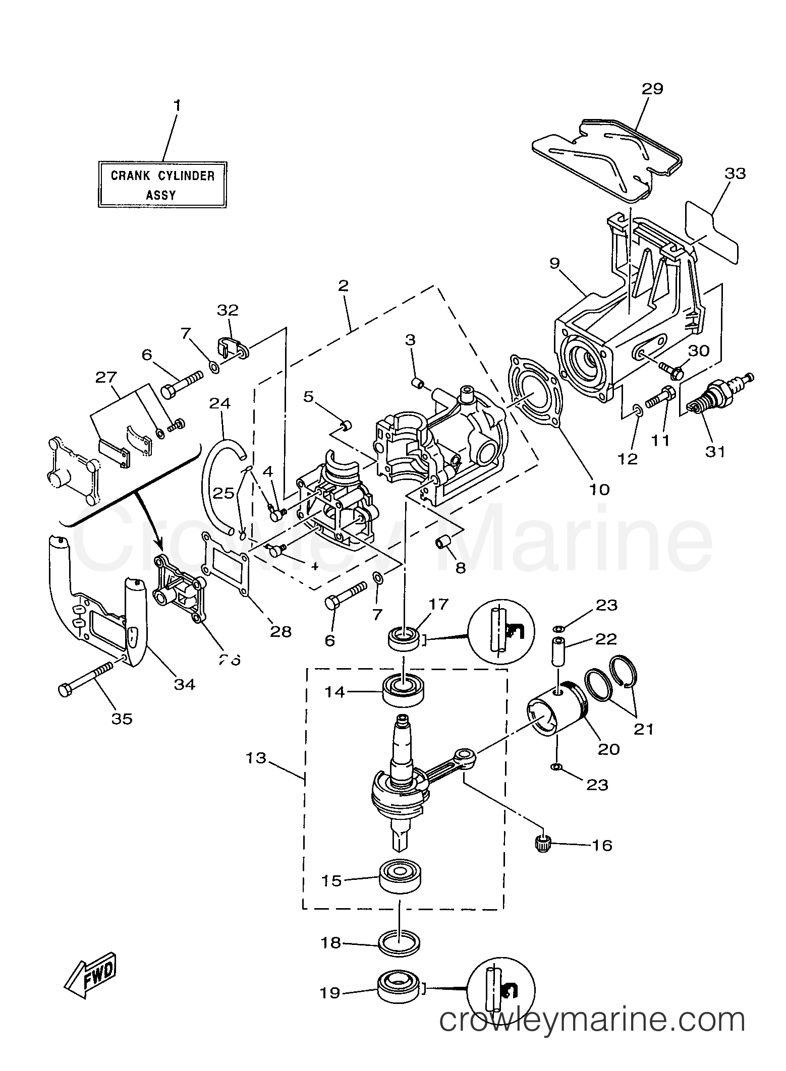 Yamaha Motors 2MSHW - CYLINDER CRANKCASE