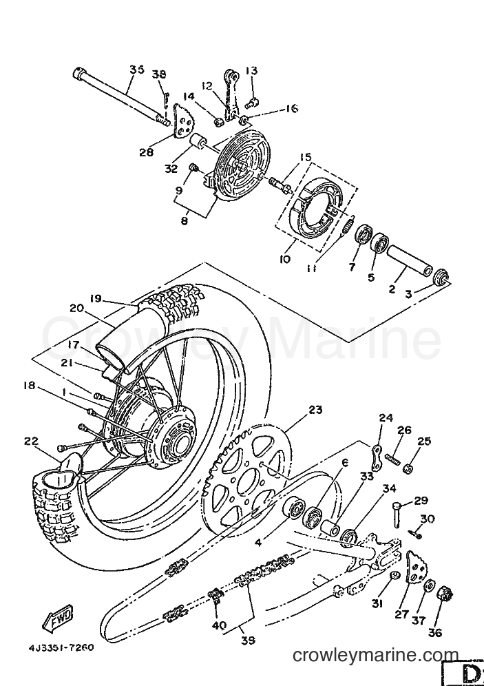 Yamaha Motors DT125-MX (4J3) [999] - REAR WHEEL