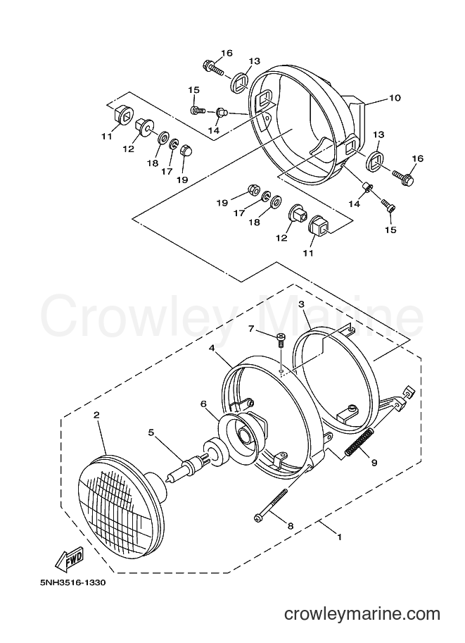 2001 Street Bike YBR125E - YBR125E (5NH3) [010] - HEADLIGHT