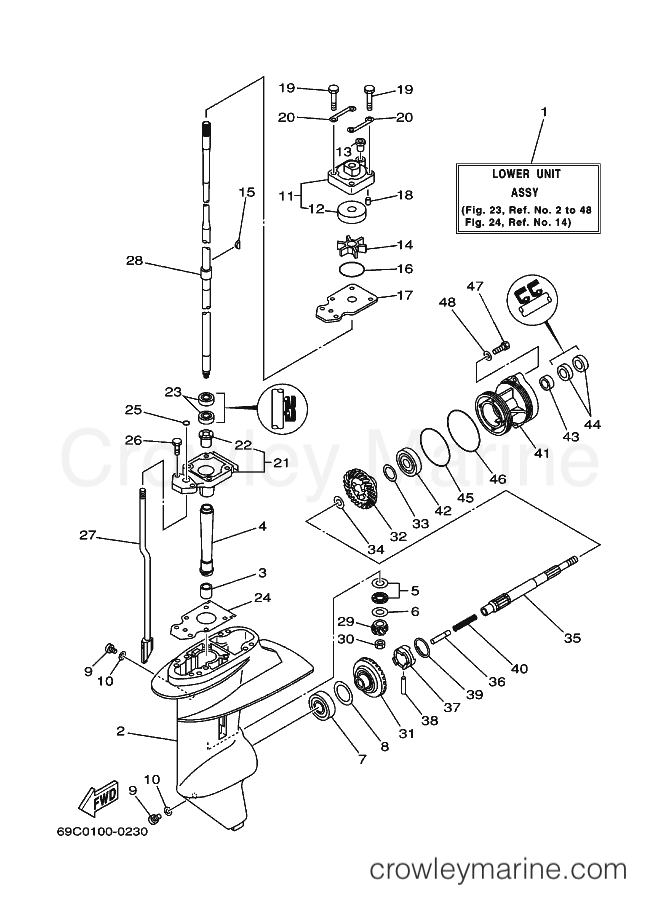 Yamaha Motors FT9.9D (69C) [030] - LOWER CASING & DRIVE 1