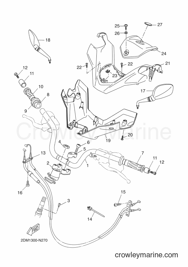 Yamaha Motors YP125RA (2DM2) [060] - STEERING HANDLE & CABLE