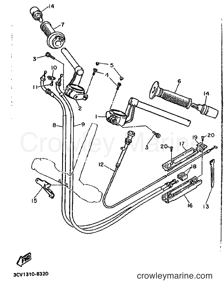 1988 Sport Bike FJ1200 - FJ1200 (3CW1) [999] - STEERING HANDLE & CABLE