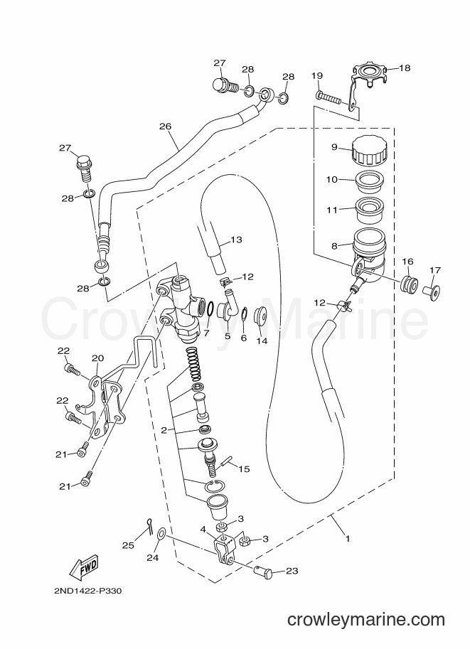 2018 Scooter T150 - T150 (2NDH) [010] - REAR MASTER CYLINDER