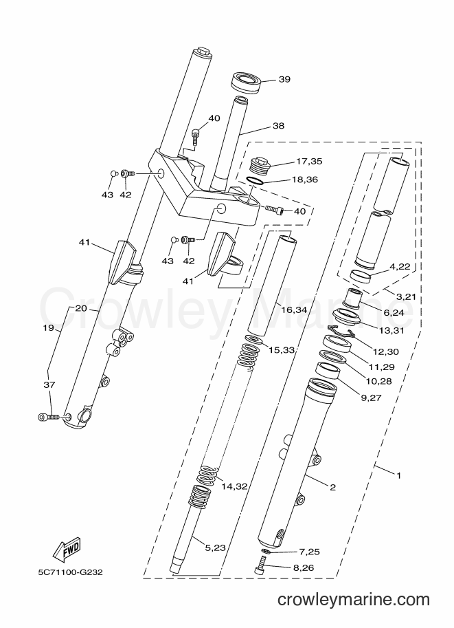 Yamaha Motors XV1900CU (29PU) [010] - FRONT FORK