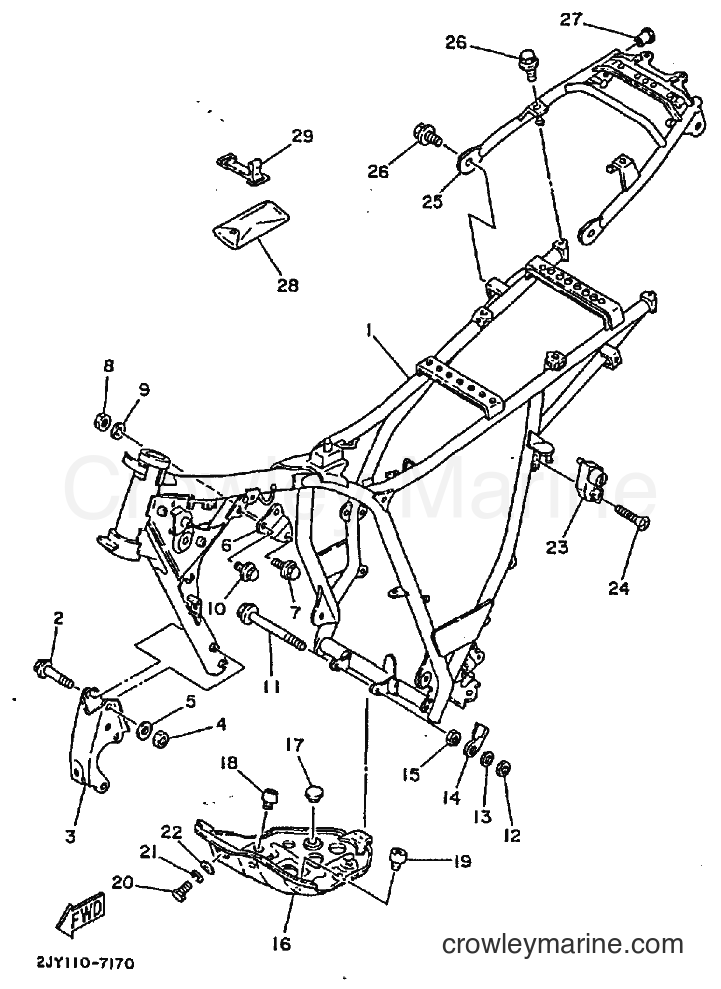 1990 Dirt Bike TW200E - TW200E (3AW7) [010] - FRAME