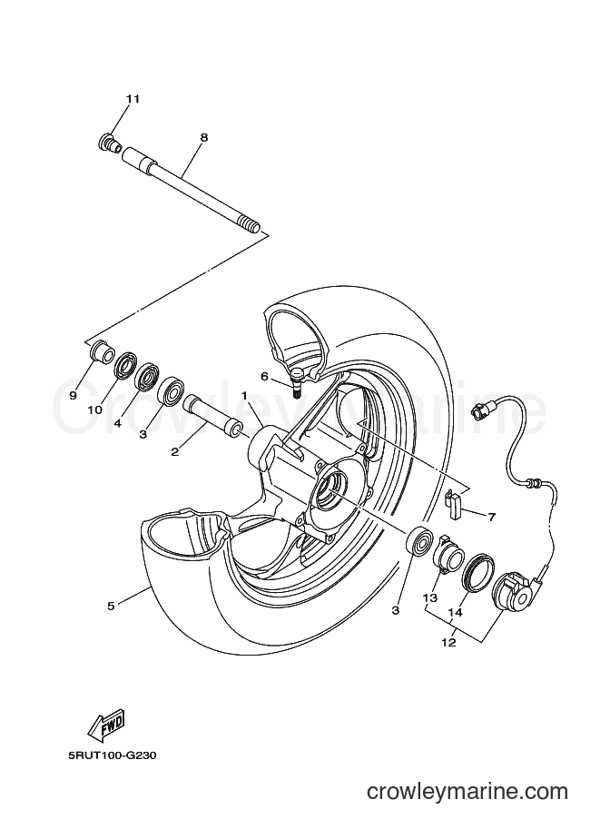 Yamaha Motors YP400 (34BS) [010] - FRONT WHEEL