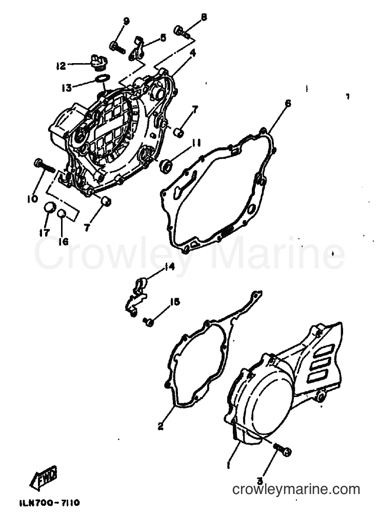 1989 Dirt Bike TT250 - TT250 (3DC1) [010] - CRANKCASE COVER 1