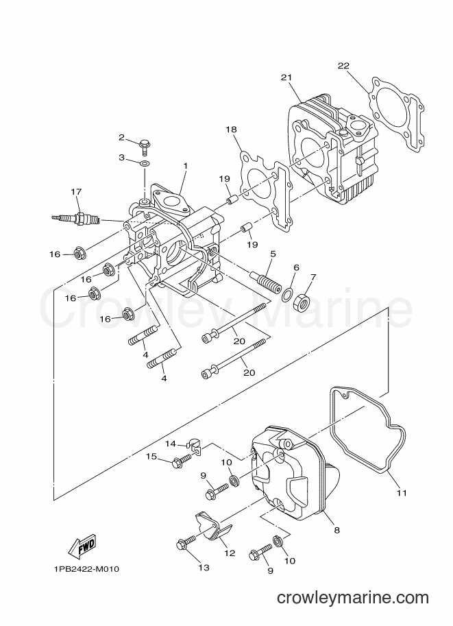 2014 Scooter T115FSEC - T115FSEC (1PB5) [010] - CYLINDER HEAD