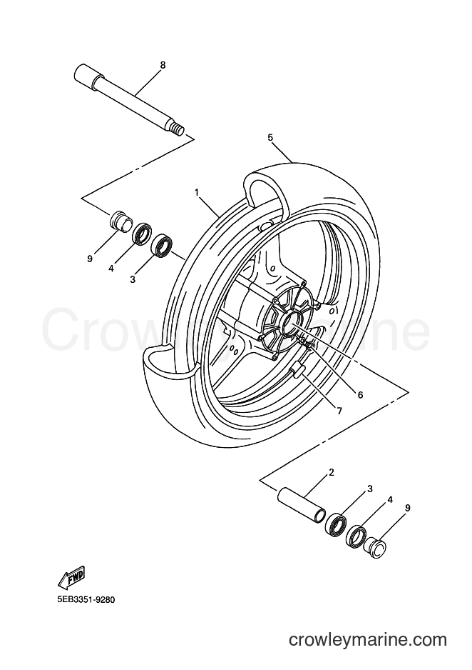 2001 Sport Bike YZF-R6 - YZF-R6 (5MT2) [040] - FRONT WHEEL