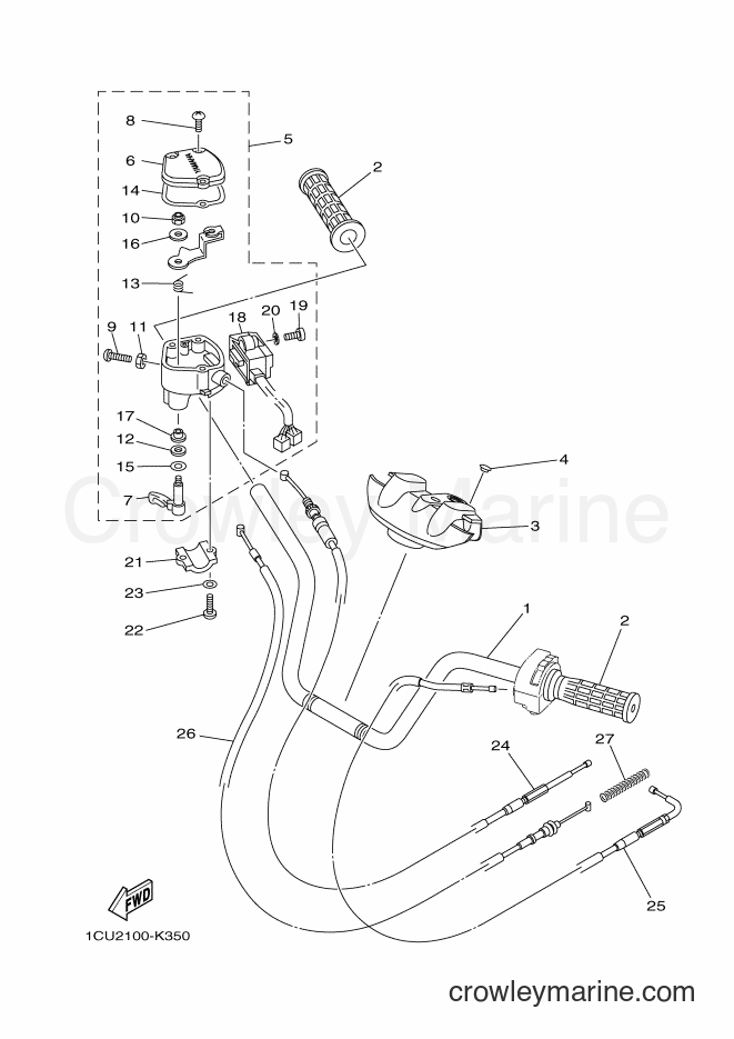 2014 ATV YFM450FWA - YFM450FWA (1CUL) [010] - STEERING HANDLE & CABLE