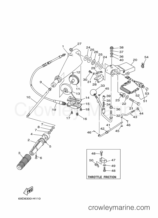 Yamaha Motors E60HMHDL (69DA) [040] - STEERING