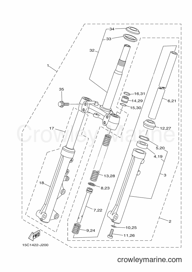 Yamaha Motors TK115 (15C1) [010] - FRONT FORK