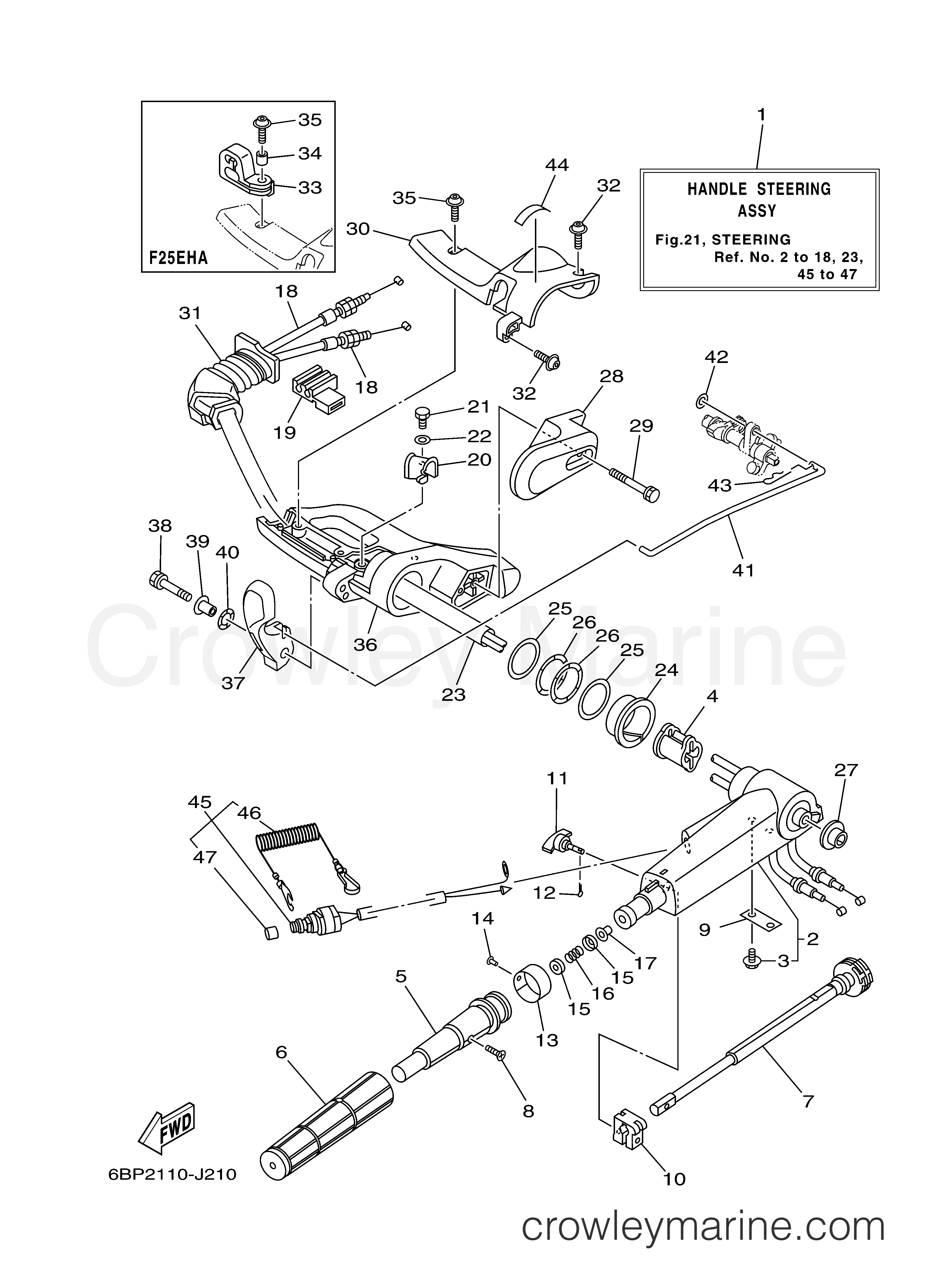 Yamaha Motors F25LMHA - STEERING