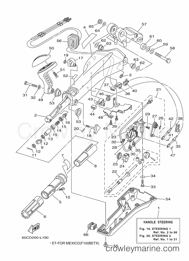 Yamaha Motors F100BETX (60CD) [250] - STEERING 1