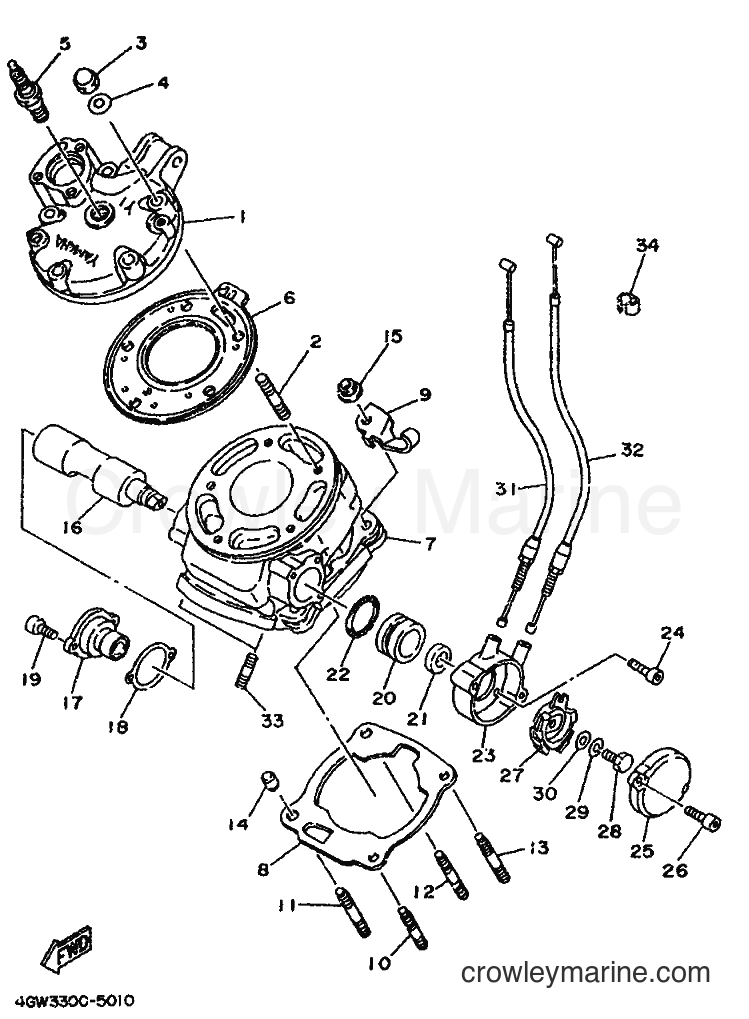 1996 Dirt Bike TDR125 - TDR125 (4GW4) [080] - CYLINDER