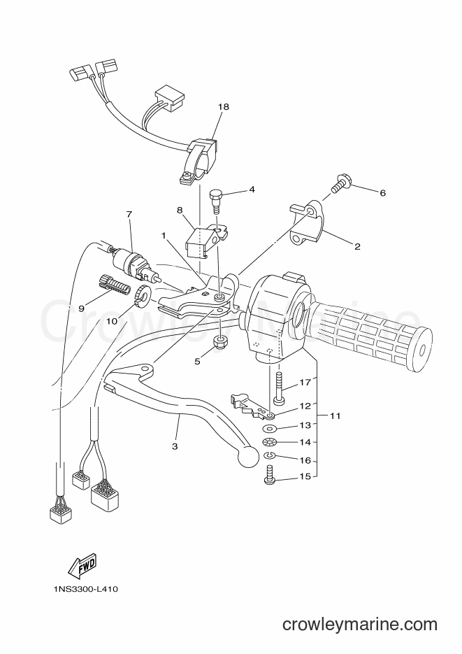 Yamaha Motors YFM350A (B147) [010] - HANDLE SWITCH & LEVER