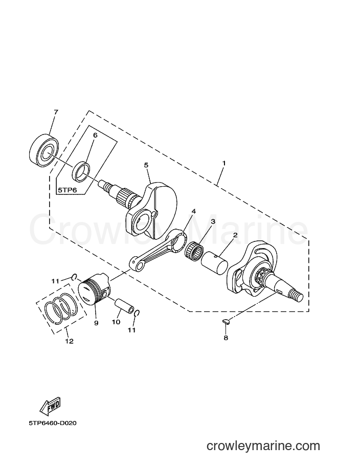 2005 Scooter T110SE - T110SE (5TP6) [010] - CRANKSHAFT & PISTON