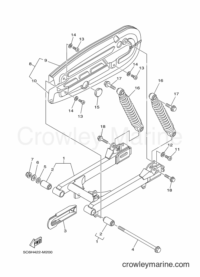 2013 Scooter T110LEC - T110LEC (5C6K) [010] - REAR ARM & SUSPENSION