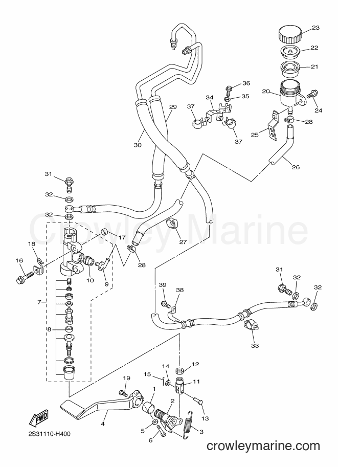 Yamaha Motors VMAX (2S34) [010] - REAR MASTER CYLINDER