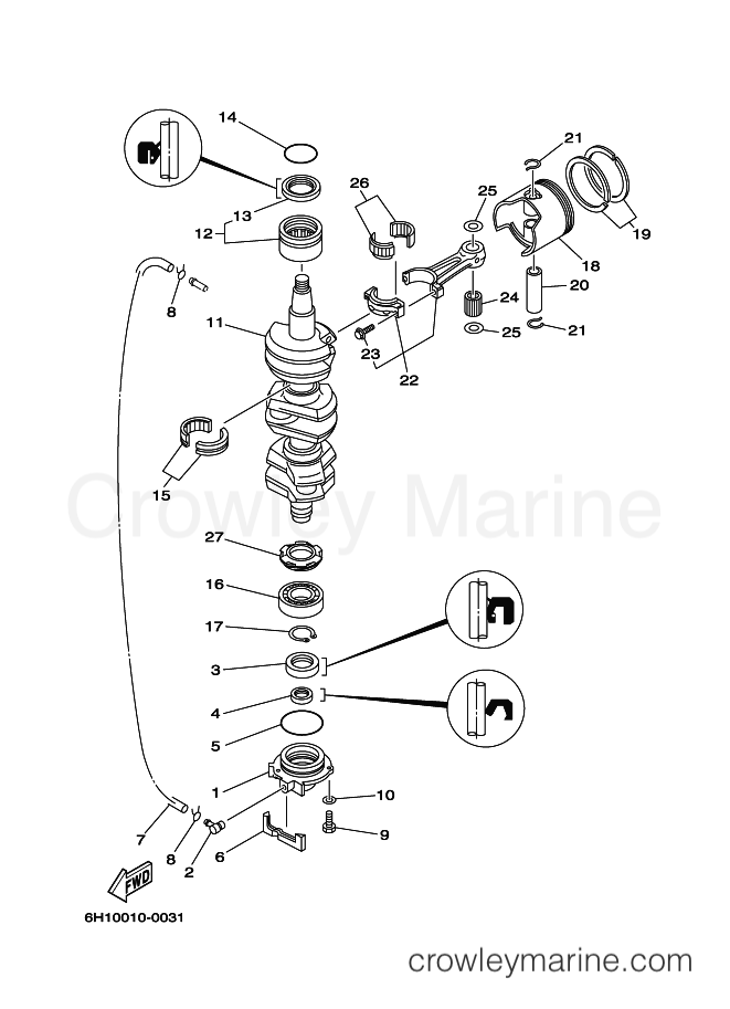Yamaha Motors 90A (6H1) [080] - CRANKSHAFT & PISTON