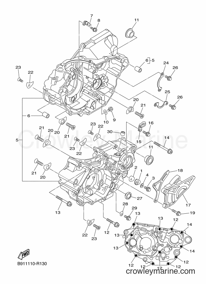 2016 Dirt Bike YZ450FX - YZ450FX (B912) [010] - CRANKCASE
