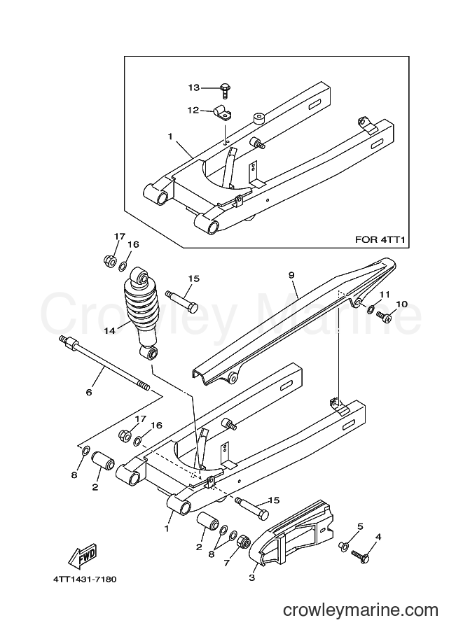 1998 Scooter JZ120B - JZ120B (4TT2) [010] - REAR ARM & SUSPENSION
