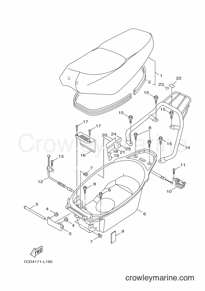 2013 Scooter YW50F - YW50F (1CD4) [010] - SEAT