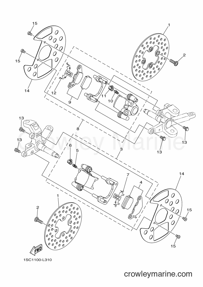 2012 ATV YFM300 - YFM300 (1SC2) [010] - FRONT BRAKE CALIPER