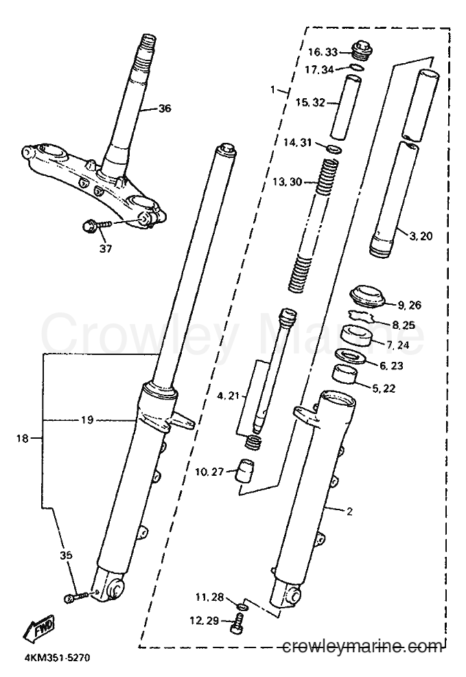 1995 Street Bike XJ900S - XJ900S (4KM1) [999] - FRONT FORK