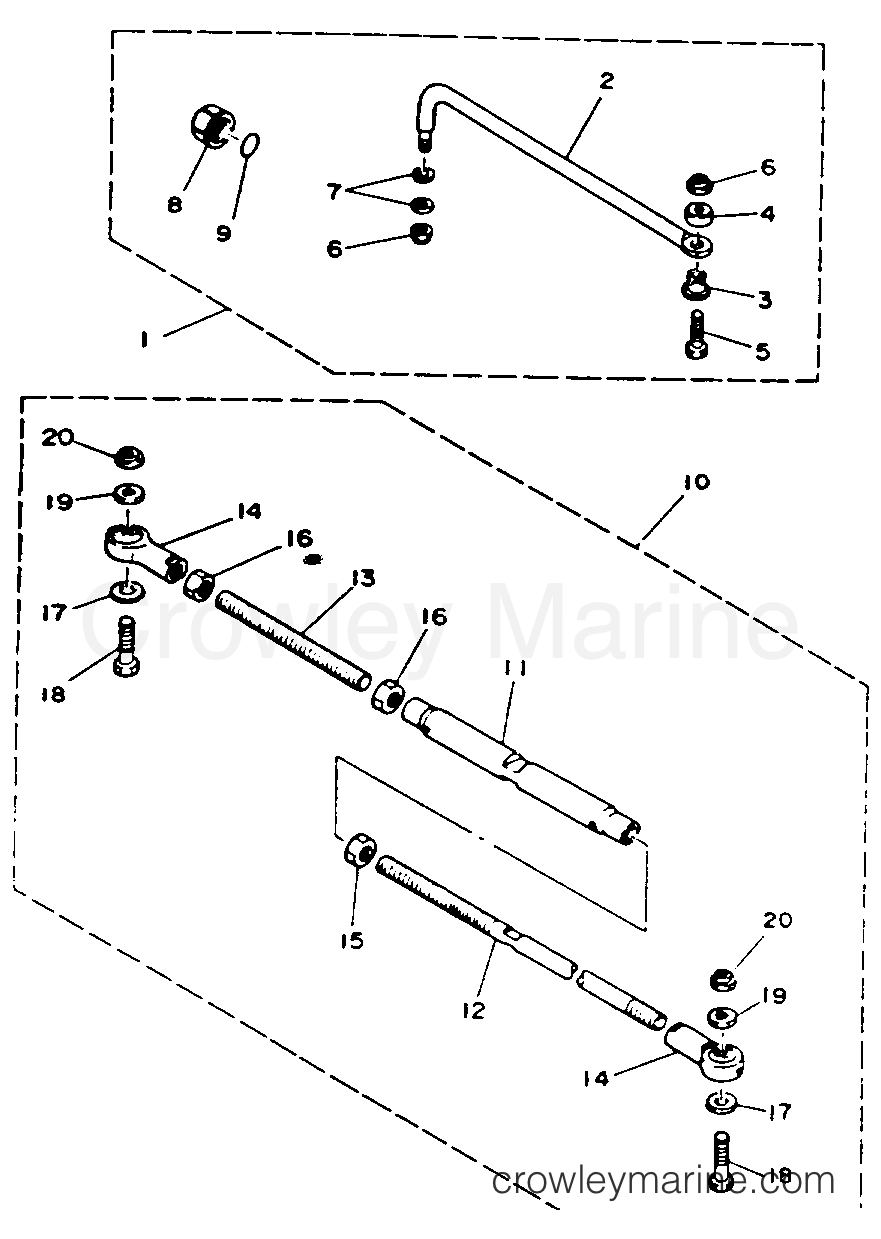 STEERING GUIDE ATTACHMENT 1993 Yamaha Outboard 115hp C115TLRR