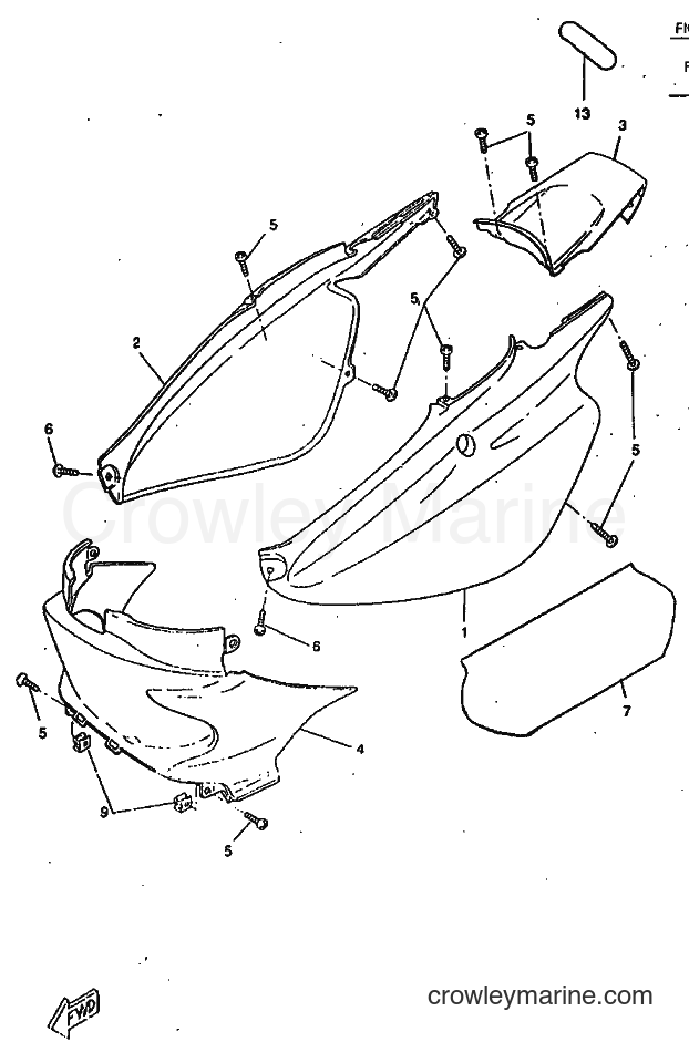 1998 Scooter CW50RS - CW50RS (4TDJ) [999] - SIDE COVER