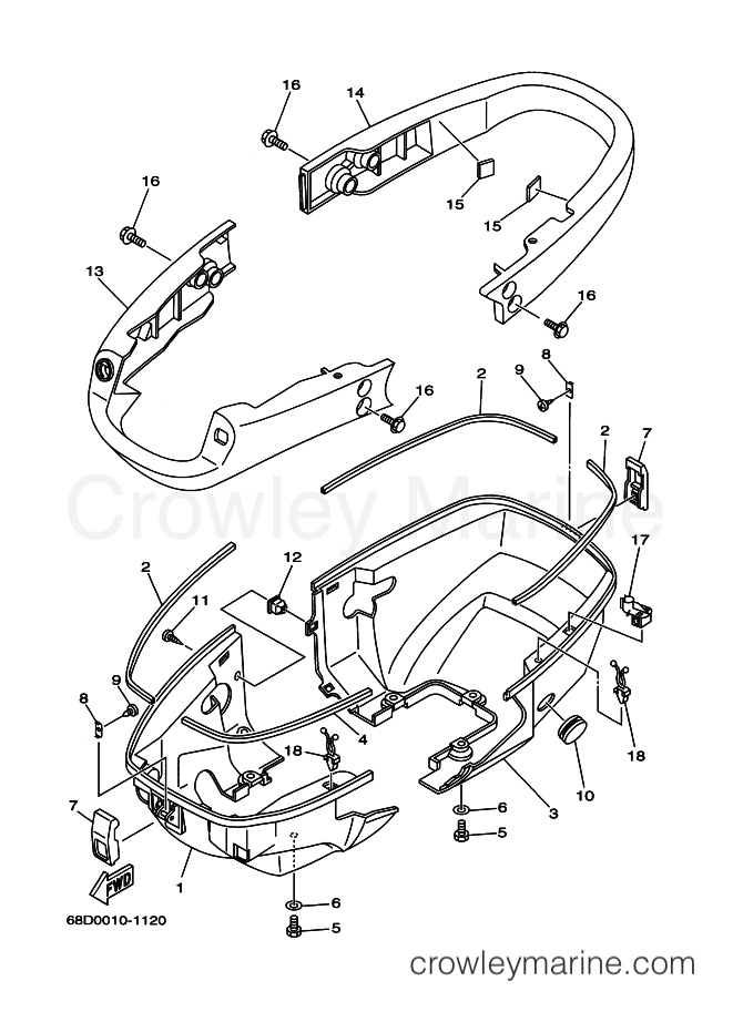 Yamaha Motors F4A (68D1) [030] - BOTTOM COWLING