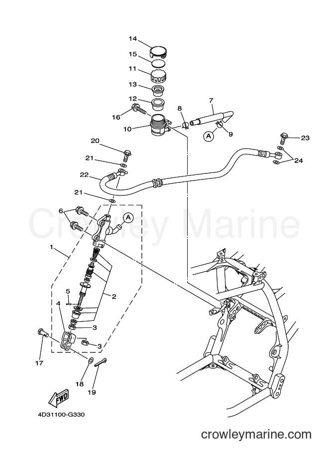 2008 ATV YFM250R - YFM250R (4D3B) [010] - REAR MASTER CYLINDER