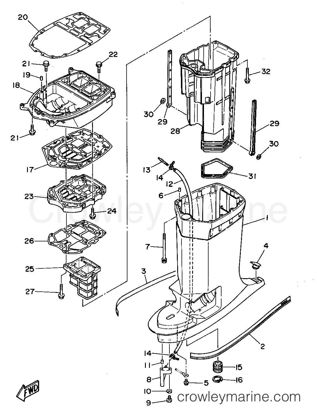 Yamaha Motors 225TXRS - UPPER CASING