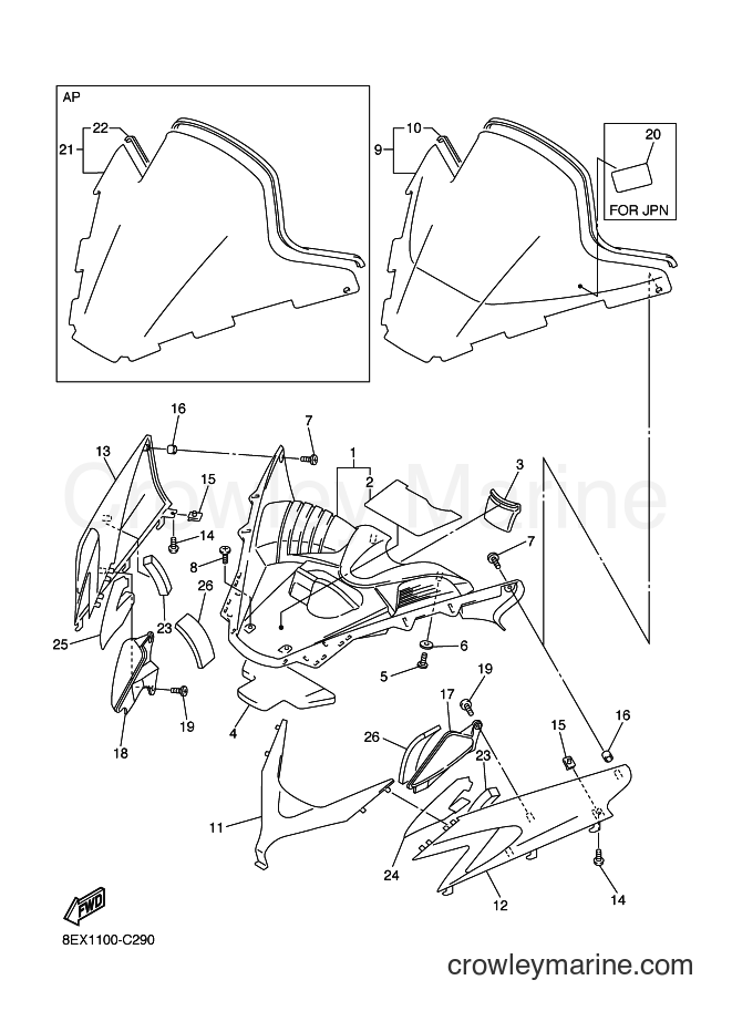Yamaha Motors SXV60 (8EX3) [020] - WINDSHIELD