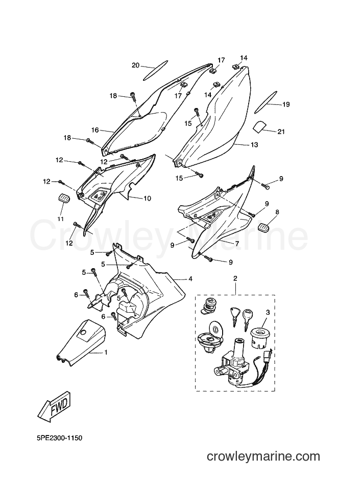 2001 Scooter YQ50 - YQ50 (5PE2) [030] - SIDE COVER