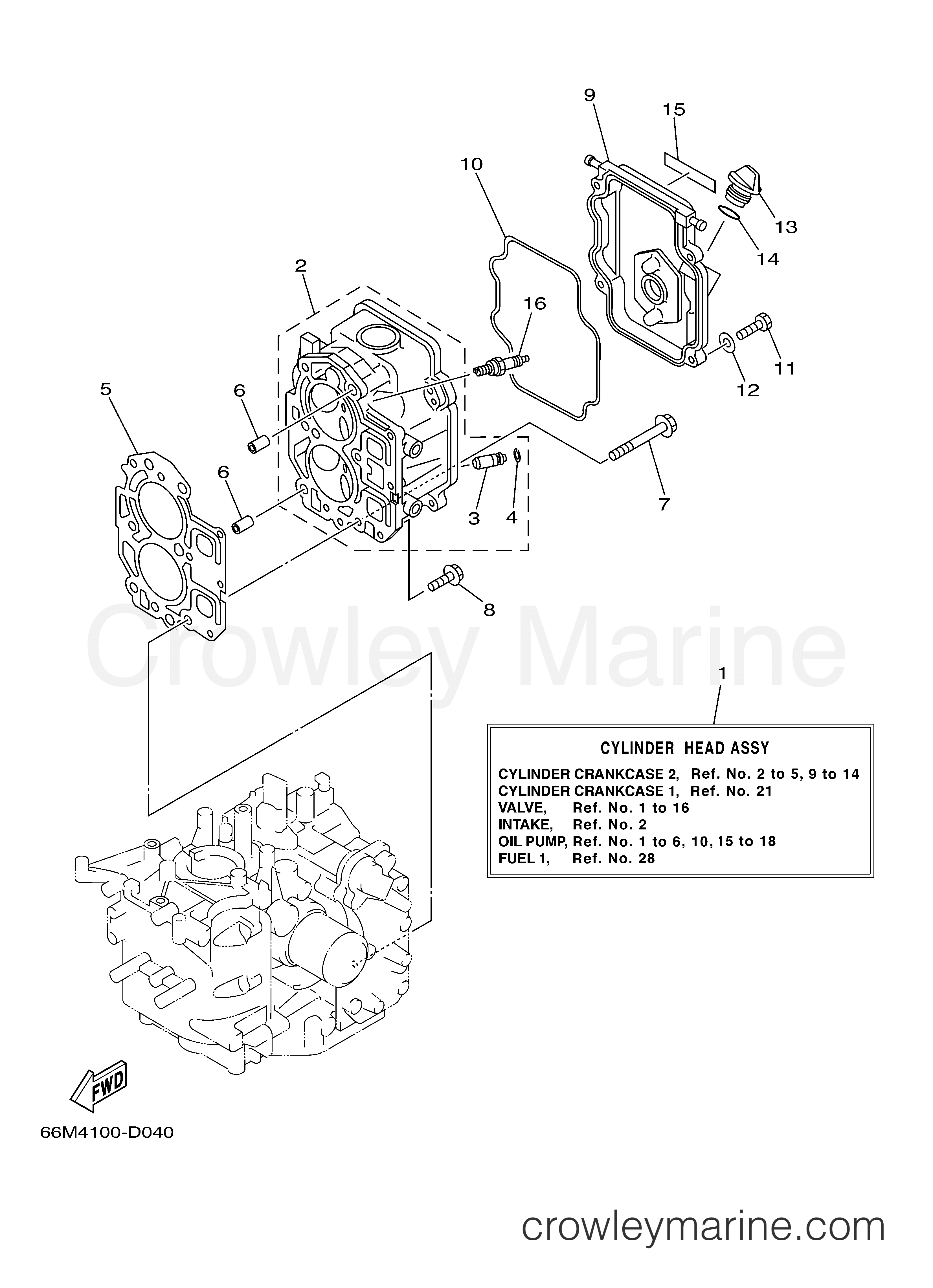 Yamaha Motors F9.9MSH2K - CYLINDER CRANKCASE 2