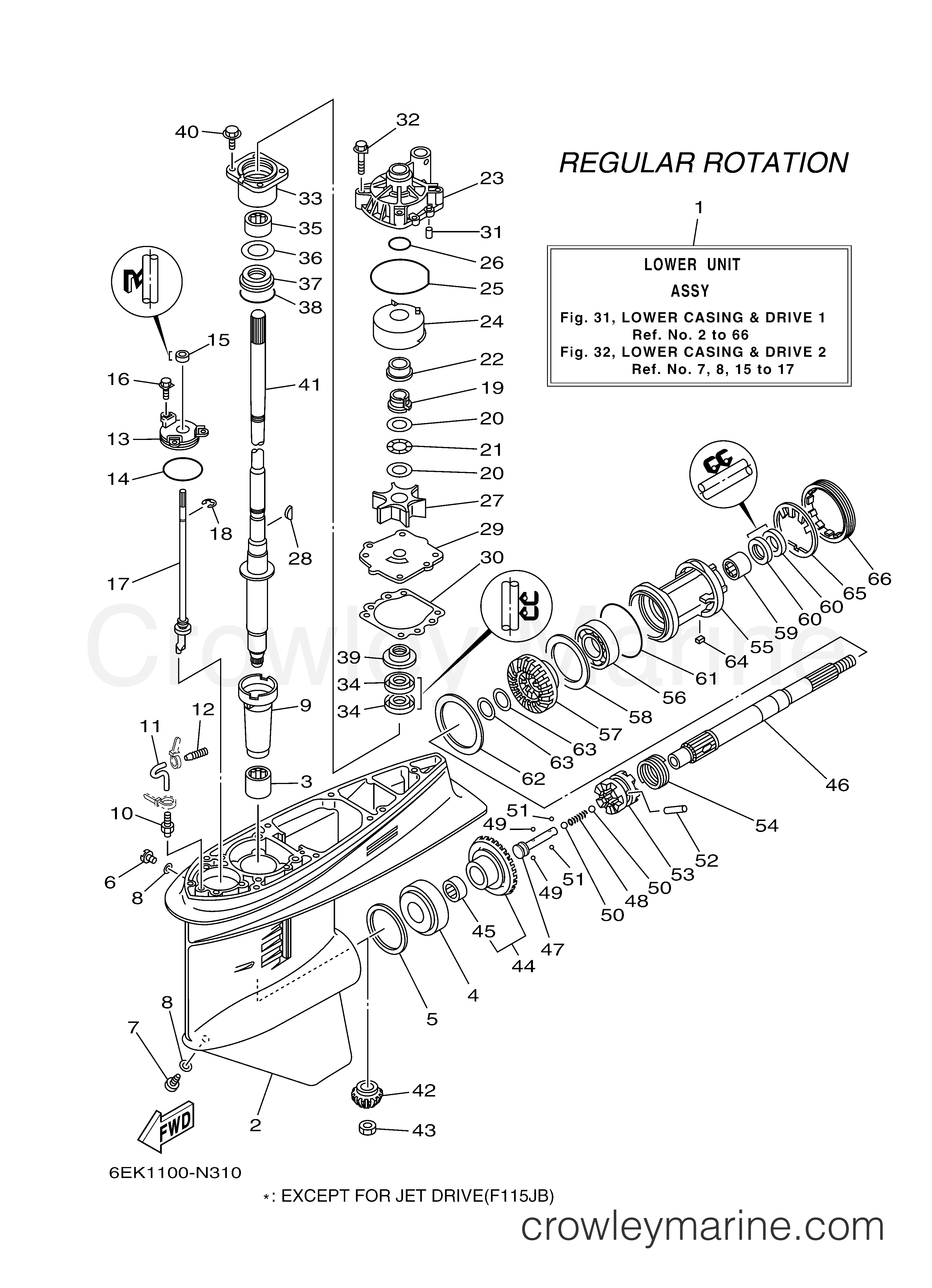 Yamaha Motors F115LB - LOWER CASING DRIVE 1