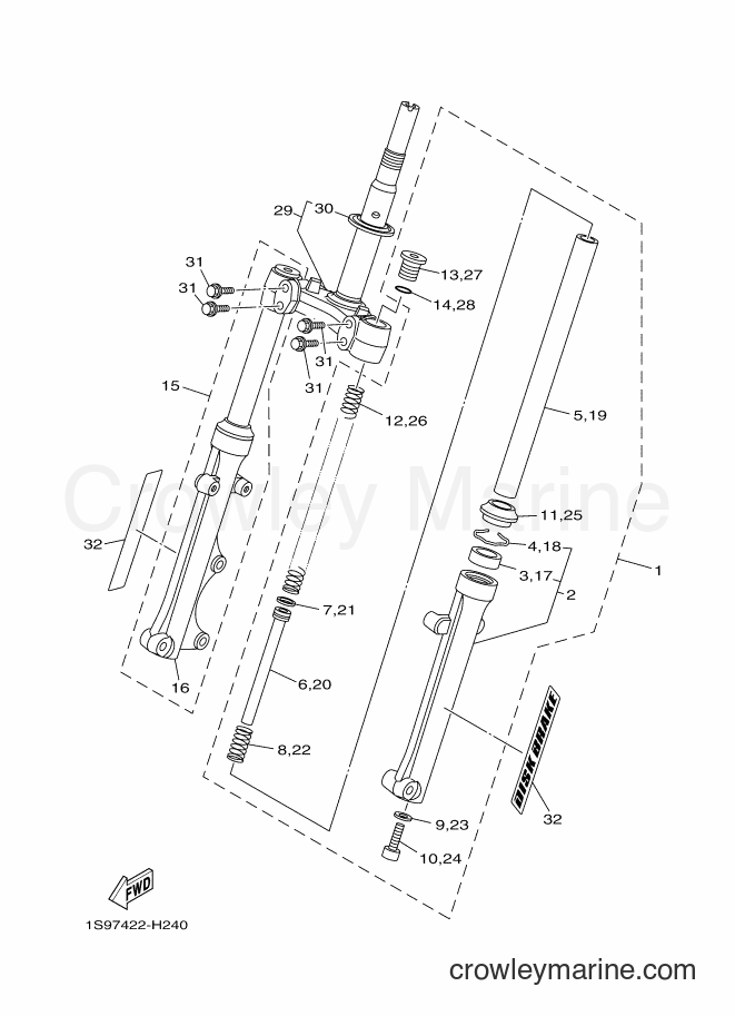 Yamaha Motors T135HC (5P71) [010] - FRONT FORK