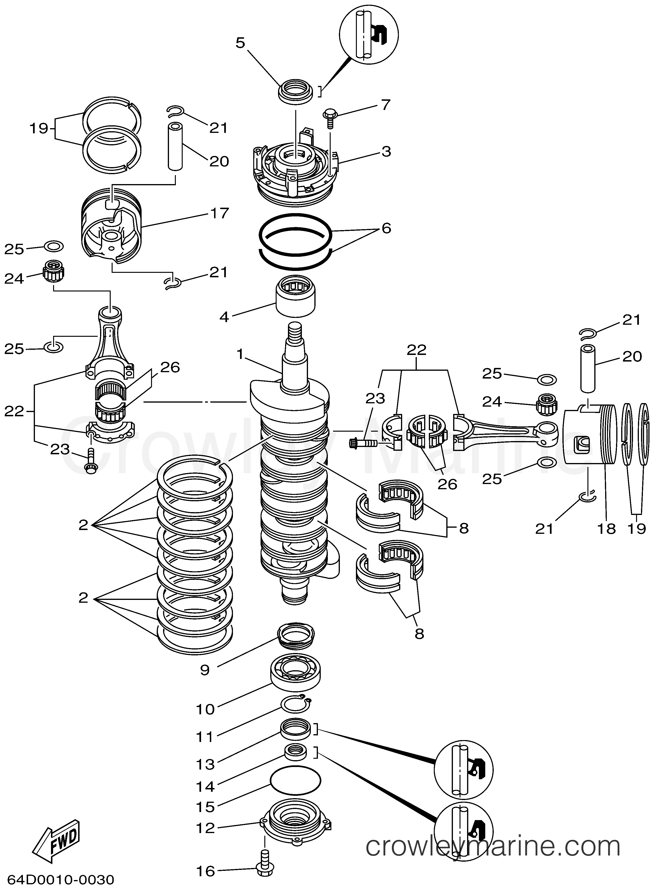 Yamaha Motors 150TXRA - CRANKSHAFT PISTON