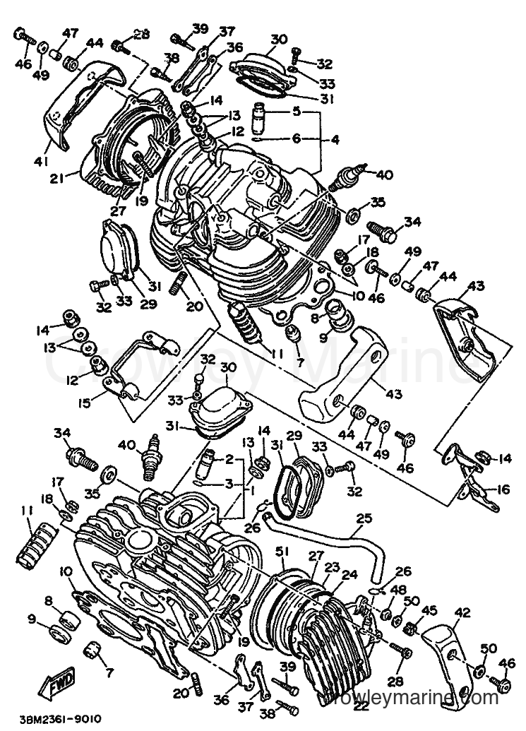 1994 Cruiser XV535S - XV535S (3JCF) [010] - CYLINDER HEAD