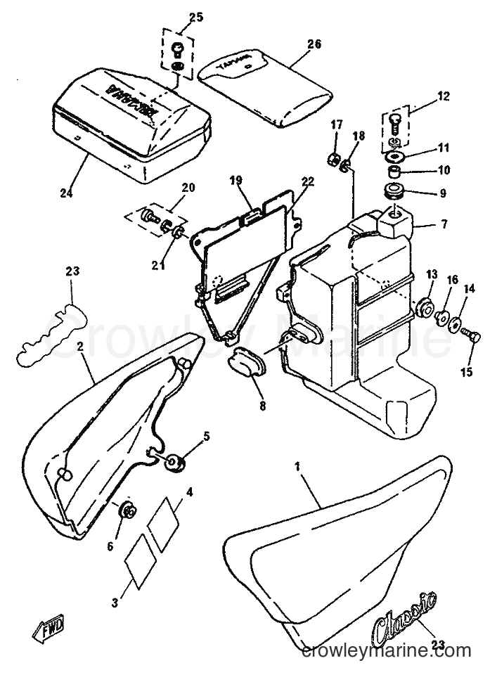 1996 Street Bike SR250 - SR250 (21L2) [99A] - SIDE COVER