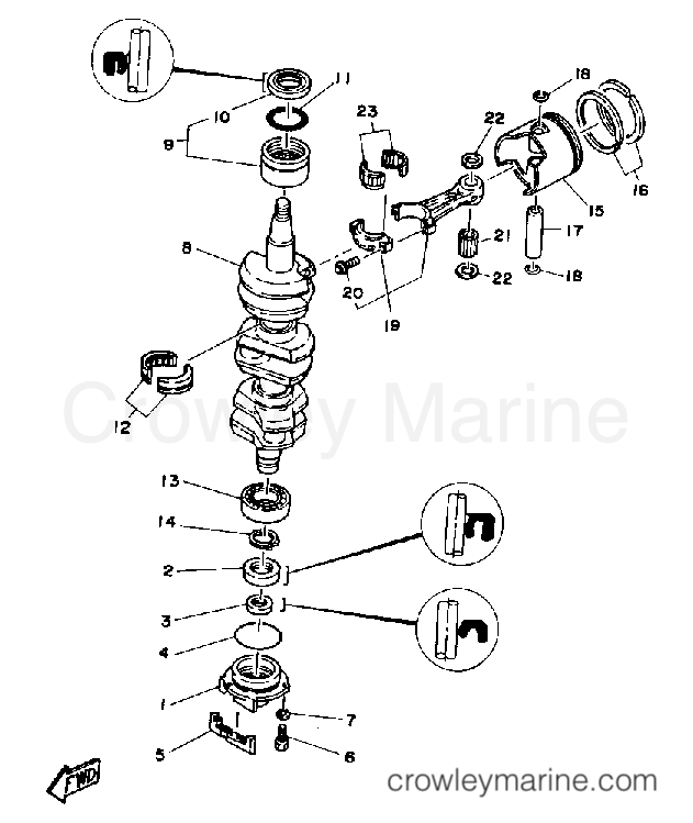 Yamaha Motors CV85ELD - CRANKSHAFT PISTON
