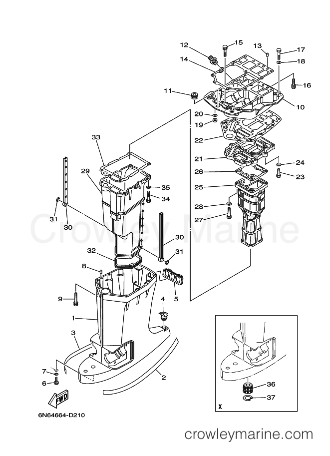 Yamaha Motors 140B (6F38) [050] - UPPER CASING