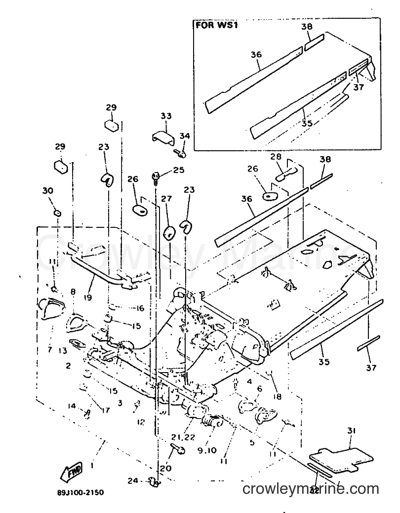 1992 Snowmobile EX570 - EX570 (89J1) [010] - FRAME