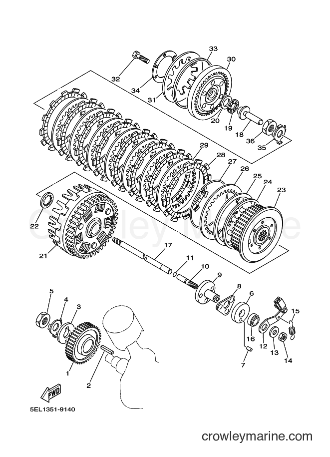 Yamaha Motors XVS1100 (5PBB) [100] - CLUTCH