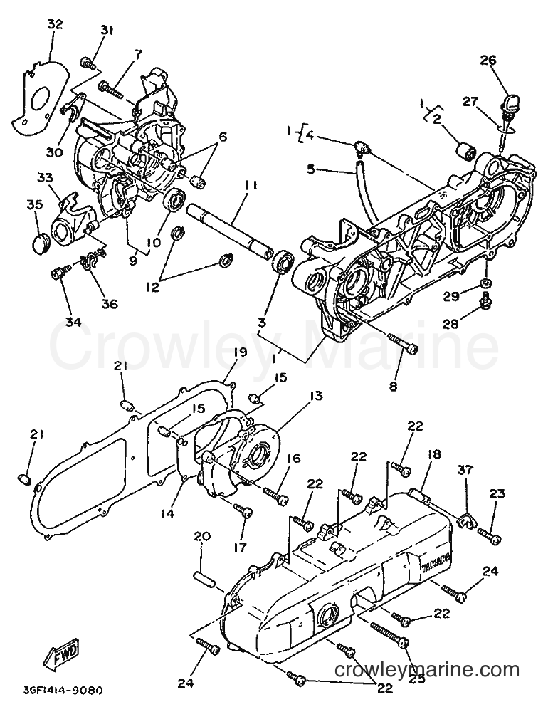 1996 Scooter CR50Z - CR50Z (3WN2) [999] - CRANKCASE